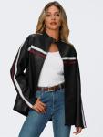 Trendy Women's Oversized Faux Leather Bomber Jacket