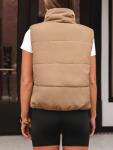 Women's Lightweight Sleeveless Puffer Vest in Khaki