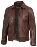 Blingsoul Real Lambskin Brown Leather Jacket for Men | [1100374] Wick, L