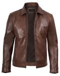 Blingsoul Real Lambskin Brown Leather Jacket for Men | [1100374] Wick, L