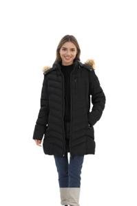 CorBuyit Women's Waterproof Winter Puffer Jacket, Black