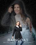 33,000ft Women's Waterproof Long Rain Coats Packable Rain Jacket with Hood Trench Coats Windbreaker