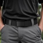 Mile High Life Cut To Fit Canvas Web Belt Size Up to 52" with Flip-Top Solid Black Military Buckle (Black)