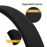 Mile High Life Cut To Fit Canvas Web Belt Size Up to 52" with Flip-Top Solid Black Military Buckle (Black)