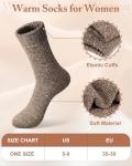 Pack of 5 Womens Thick Knit Warm Casual Wool Crew Winter Socks, Mixed Colors 1- 5 Pack,one size(fits shoe size 5-10)