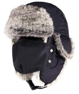 CHOK.LIDS Waterproof Winter Trappers Unisex Premium Strength Ushanka Ear Flap Chin Strap Cold Weather Outdoor (Black)