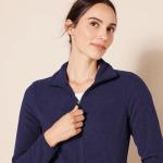 Women's Polar Fleece Full-Zip Jacket, Navy 3X