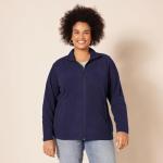 Women's Polar Fleece Full-Zip Jacket, Navy 3X