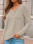Womens V Neck Long Sleeve Lightweight Sweater