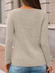 Womens V Neck Long Sleeve Lightweight Sweater