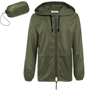 COOFANDY Mens & WoMens Raincoat Waterproof Adult Rain Jacket Reusable Rain Poncho with Hood