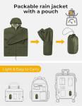 COOFANDY Mens & WoMens Raincoat Waterproof Adult Rain Jacket Reusable Rain Poncho with Hood