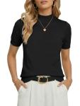 Fanvita Women's Short Sleeve Mock Neck Sweater