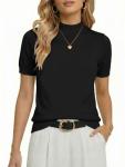 Fanvita Women's Short Sleeve Mock Neck Sweater