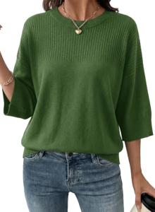 Dokotoo Women's Oversized 3/4 Sleeve Summer Sweater