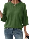 Dokotoo Women's Oversized 3/4 Sleeve Summer Sweater