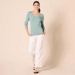 Lightweight Sage Green V-Neck Sweater for Women