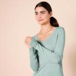 Lightweight Sage Green V-Neck Sweater for Women