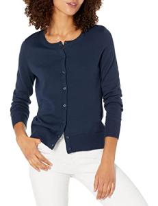 Navy Lightweight Crewneck Cardigan for Women