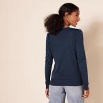 Navy Lightweight Crewneck Cardigan for Women