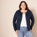 Navy Lightweight Crewneck Cardigan for Women