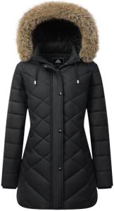 Women's Thickened Waterproof Winter Puffer Coat with Hood