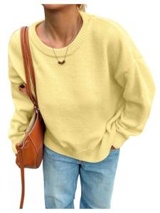 Women's Oversized Yellow Sweater Pullover for Fall