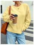 Women's Oversized Yellow Sweater Pullover for Fall