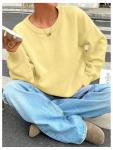 Women's Oversized Yellow Sweater Pullover for Fall