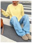 Women's Oversized Yellow Sweater Pullover for Fall