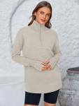 Womens Long Sleeve Quarter Zip Pullover Sweater