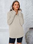 Womens Long Sleeve Quarter Zip Pullover Sweater