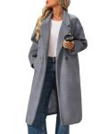 Women's Oversized Wool Peacoat with Notch Lapel
