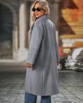 Women's Oversized Wool Peacoat with Notch Lapel