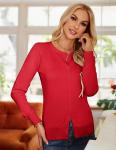 Grace Karin Women's Red Long Sleeve Cardigan