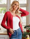 Grace Karin Women's Red Long Sleeve Cardigan