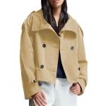 Maohao Women's Cropped Double Breasted Trench Coat