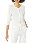 Women's Lightweight Crewneck Cardigan in Ivory