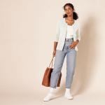 Women's Lightweight Crewneck Cardigan in Ivory