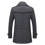 INVACHI Men's Wool Blend Double Collar Trench Coat