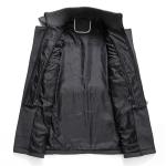 INVACHI Men's Wool Blend Double Collar Trench Coat