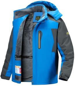 Men's Waterproof Ski Jacket with Fleece Liner