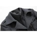 INVACHI Men's Wool Blend Double Collar Trench Coat