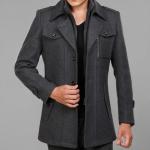 INVACHI Men's Wool Blend Double Collar Trench Coat