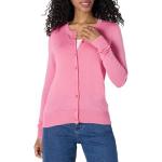 Women's Lightweight Pink Crewneck Cardigan Sweater