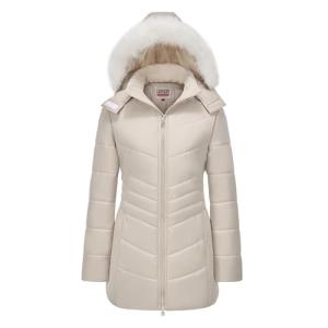 WULFUL Women's Warm Puffer Jacket with Fur Hood