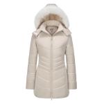 WULFUL Women's Warm Puffer Jacket with Fur Hood