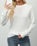 QUALFORT Women's Lightweight Cotton Crewneck Sweater