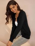 Women’s Black Soft Button Down Cardigan Sweater