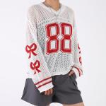 ZhouBoat Y2K Oversized White Crochet Sweater